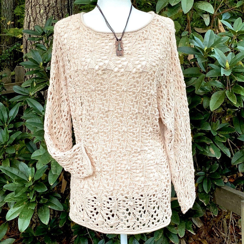 Olivia Sky Crocheted Boho Sweater